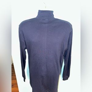 Men's Turtleneck Pullover Long Sleeve Sweater Warm Casual Slim Fit Navy Blue